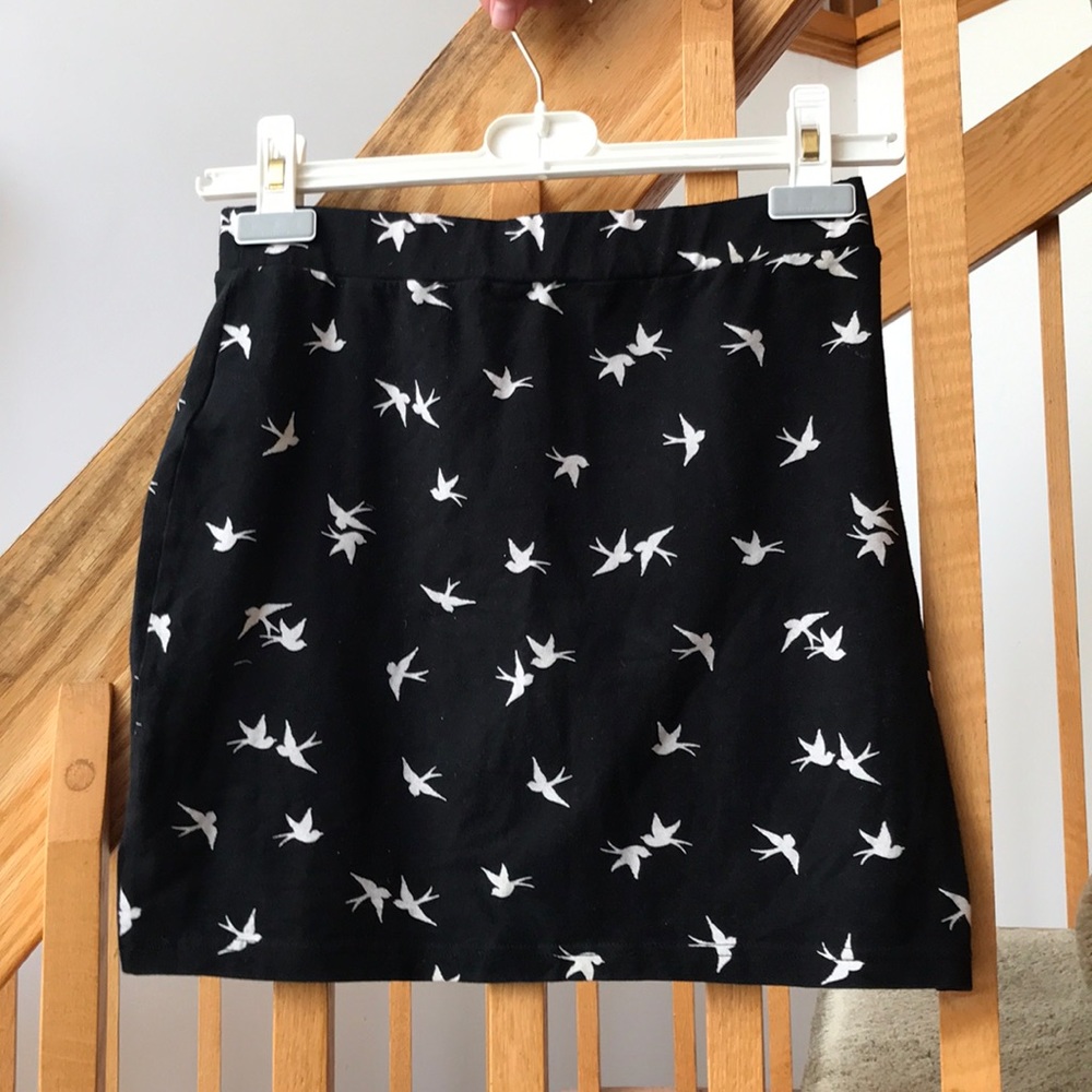Bird Print Pencil Skirt